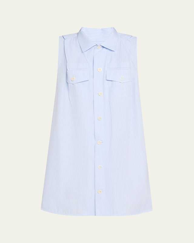 Stripe Button Down Flowy Mini Dress